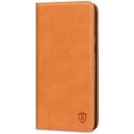 SHIELDON iPhone 15 Pro Genuine Leather Wallet Case, iPhone 15 Pro Flip Case - Brown