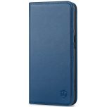SHIELDON iPhone 15 Pro Genuine Leather Wallet Case, iPhone 15 Pro Magnet Phone Case - Royal Blue