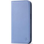 SHIELDON iPhone 15 Pro Genuine Leather Wallet Case, iPhone 15 Pro Mobile Phone Case - Wisteria
