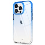 SHIELDON iPhone 13 Clear Case Anti-Yellowing, Transparent Thin Slim Anti-Scratch Shockproof PC+TPU Case with Tempered Glass Screen Protector for iPhone 13 - Blue&amp;Clear