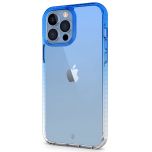 SHIELDON iPhone 13 Pro Max Clear Case Anti-Yellowing, Transparent Thin Slim Anti-Scratch Shockproof PC+TPU Case with Tempered Glass Screen Protector for iPhone 13 Pro Max 5G - Blue&amp;Clear