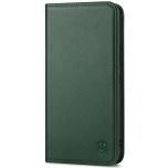 SHIELDON SAMSUNG S22 Plus Wallet Case - SAMSUNG GALAXY S22 Plus Genuine Leather Case Folio Cover - Midnight Green