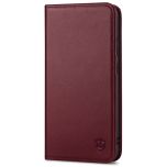 SHIELDON SAMSUNG Galaxy S23 Wallet Case, SAMSUNG S23 Leather Cover Flip Folio Book Case - Wine Red
