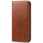 SHIELDON SAMSUNG Galaxy S23 Wallet Case, SAMSUNG S23 Leather Cover Flip Folio Book Case - Brown - Retro