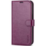 TUCCH iPhone 14 Wallet Case, iPhone 14 PU Leather Case, Folio Flip Cover with RFID Blocking, Credit Card Slots, Magnetic Clasp Closure - Plum Purple