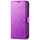 TUCCH iPhone 14 Pro Wallet Case, iPhone 14 Pro PU Leather Case, Folio Flip Cover with RFID Blocking and Kickstand - Purple