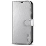TUCCH iPhone 13 Wallet Case, iPhone 13 PU Leather Case, Folio Flip Cover with RFID Blocking, Credit Card Slots, Magnetic Clasp Closure - Shiny Silver