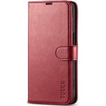 TUCCH iPhone 15 Pro Max Leather Wallet Case, iPhone 15 Pro Max Flip Phone Case - Dark Red