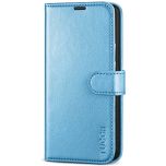 TUCCH SAMSUNG GALAXY S22 Wallet Case, SAMSUNG S22 PU Leather Case Flip Cover - Shiny Light Blue