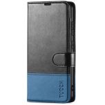 TUCCH SAMSUNG GALAXY S24 Wallet Case, SAMSUNG S24 PU Leather Case Flip Cover - Black & Light Blue