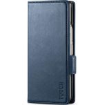 TUCCH SAMSUNG GALAXY Z FOLD6 Leather Wallet Case with S Pen Holder, Card Slots, RFID Blocking, Magnetic Closure, Front Cover, Folio Case with Stand - Blue