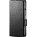 TUCCH SAMSUNG Z FOLD6 Wallet Case with S Pen Holder, RFID Blocking, Magnetic Closure, Stand, Drop Protection Magnetic Cover - Full Grain Black