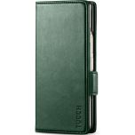 TUCCH SAMSUNG GALAXY Z FOLD6 Leather Cover with S Pen Holder, RFID Blocking, Magnetic Closure, Cell Phone Wallet Case with Stand - Midnight Green