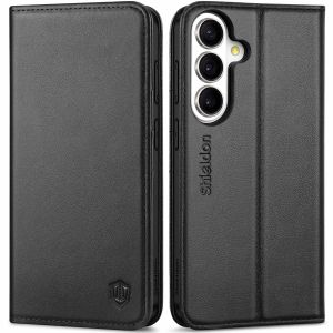 SHIELDON SAMSUNG S26 Wallet Case, SAMSUNG Galaxy S26 Genuine Leather Case Carry-all Flip Book Case with Stand Feature & ID Credit Card Holder [Magnetic Closure] for Samsung Galaxy S26, Folio Style Leather Cover