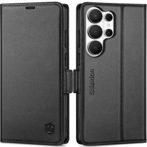 SHIELDON SAMSUNG S26 Ultra Wallet Case, SAMSUNG Galaxy S26 Ultra Genuine Leather Case Carry-all Flip Book Case with Stand Feature & ID Credit Card Slots [Magnetic Closure] for Samsung S26 Ultra, Folio Style Leather Cover