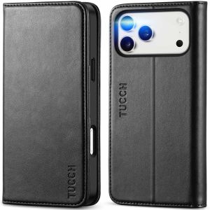 TUCCH iPhone 17 Pro Max Leather Wallet Case, iPhone 17 Pro Max Magnetic Closure Folio Cover, Stand, RFID Blocking, Credit Card Holder, Slim Shockproof Drop Protective Flip Case for iPhone 17 Pro Max 6.9" 2025