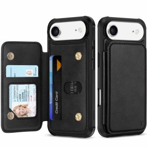 TUCCH iPhone Air PU Leather Case with Undetachable Credit Card Wallet, iPhone Air Card Holder Case with Crossbody Lanyard, Raised Edges RFID Blocking Anti-Slip Shockproof Protective Phone Case Wallet