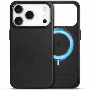 Shieldon Genuine iPhone 17 Pro Leather case, MagSafe Compatible, Wireless Charging, Raised Edges, Slim Fit Elegant Non-Slip Shockproof Protective Phone Case for iPhone 17 Pro 6.3-inch 2025