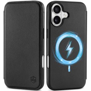 Shieldon iPhone 17 Geunine Leather Wallet Case, Ultra-thin Folio Cover for iPhone 17 with Magsafe Compatible, Support Wireless Charging, Magnetic Closure,  RFID Blocking, Rised Edges, Dual-Layer Shockproof and Drop Protection