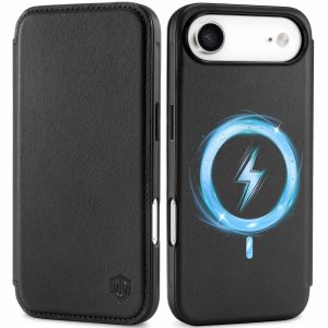 Shieldon iPhone 17 Air Wallet Case, Ultra-thin Geunine Leather Cover for iPhone 17 Air with Magsafe Compatible, Credit Card Holder, Support Wireless Charging, Magnetic Closure, Screen Cover, RFID Blocking, Rised Edges, Dual-Layer Shockproof and Drop Prote