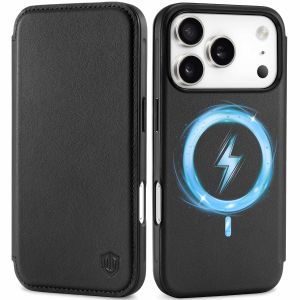 Shieldon Geunine Leather iPhone 17 Pro Wallet Case, Ultra-thin Leather Case for iPhone 17 Pro with Magsafe Compatible, Support Wireless Charging, Magnetic Closure, Flip Cover, RFID Blocking, Rised Edges, Dual-Layer Shockproof and Drop Protection