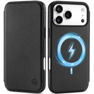 Shieldon iPhone 17 Pro Max Wallet Case, Ultra-thin Genuine Leather Case for iPhone 17 Pro Max with Magsafe Compatible, Wireless Charging, Magnetic Closure, Screen Cover, RFID Blocking, Rised Edges, Dual-Layer Shockproof and Drop Protection Flip Cover