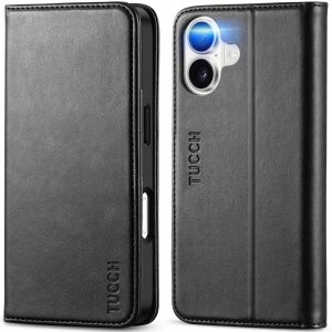 TUCCH iPhone 17 Leather Wallet Case, iPhone 17 Magnetic Closure Leather Cover with Credit Card Holder, Stand, RFID Blocking, Shockproof, Drop Protective Flip Phone Case for iPhone 17 6.3-inch 2025