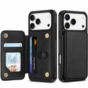 TUCCH iPhone 17 Pro Max Leather Case with Undetachable Card Wallet, iPhone 17 Pro Max Card Holder Phone Case with Crossbody Lanyard, Raised Edges RFID Blocking Anti-Slip Shockproof Protective for iPhone 17 Pro Max 2025