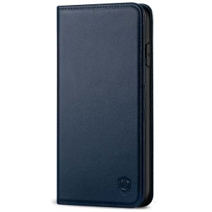 SHIELDON iPhone 11 Pro Max Wallet Case, Genuine Leather, Kick-stand, Magnetic Closure with Auto Sleep/Wake Function - Navy Blue