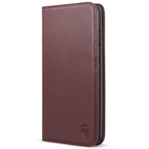 SHIELDON iPhone 7/8 Plus Leather Wallet Case with Magnetic Closure - Wine Red