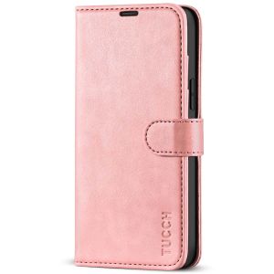 TUCCH iPhone 13 Pro Max Wallet Case, iPhone 13 Pro Max PU Leather Case with Folio Flip Book RFID Blocking, Stand, Card Slots, Magnetic Clasp Closure - Rose Gold