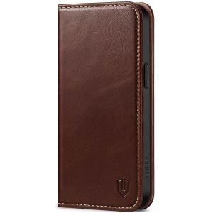 SHIELDON iPhone 15 Pro Max Genuine Leather Wallet Case, iPhone 15 Pro Max Phone Case - Retro Coffee