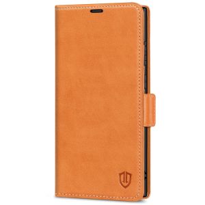 SHIELDON SAMSUNG Galaxy S23 Ultra Wallet Case, SAMSUNG S23 Ultra Leather Cover Flip Folio Book Case - Brown