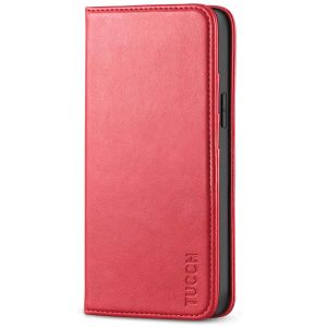 TUCCH iPhone 12 Mini Wallet Case, iPhone 12 Mini Flip Cover, Magnetic Closure Phone Case for Mini iPhone 12 5G 5.4-inch Red