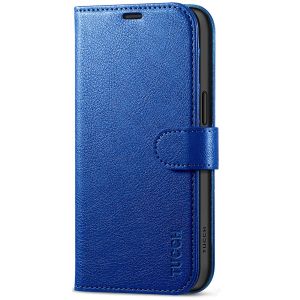 TUCCH iPhone 15 Wallet Case, iPhone 15 PU Leather Case - Klein Blue Full Grain