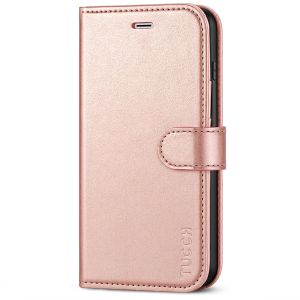 TUCCH iPhone 8 Plus Wallet Case, iPhone 7 Plus Case, Premium PU Leather Flip Folio Case - Shiny Rose Gold