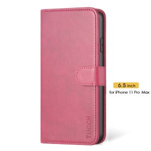 TUCCH iPhone 11 Pro Max Wallet Case Protective, iPhone 11 Pro Max Flip Cover Slim - Hot Pink