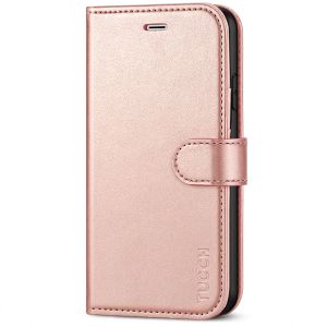 TUCCH iPhone 7 Wallet Case, iPhone 8 Case, Premium PU Leather Case - Shiny Rose Gold