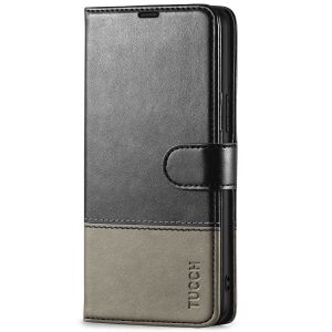TUCCH SAMSUNG GALAXY S22 Plus Wallet Case, SAMSUNG S22 Plus PU Leather Case Book Flip Folio Cover - Black &amp; Grey