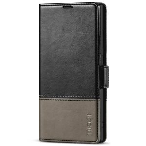 TUCCH SAMSUNG S22 Ultra Wallet Case, SAMSUNG Galaxy S22 Ultra PU Leather Cover Book Flip Folio Case - Black &amp; Grey