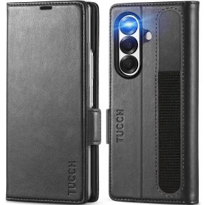 TUCCH SAMSUNG Z FOLD7 Wallet Case with S Pen Holder, SAMSUNG GALAXY Z FOLD 7 PU Leather Case with Card Holder, Stand [Card Slots] [RFID Blocking] Flip Folio Magnetic Closure Cell Phone Case