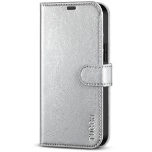 TUCCH iPhone 14 Pro Max Wallet Case, iPhone 14 Pro Max PU Leather Case with Folio Flip Book RFID Blocking, Stand, Card Slots, Magnetic Clasp Closure - Shiny Silver