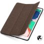 TUCCH iPad Air 3 10.5-inch 2019 Kickstand Case with Auto Sleep/Wake, Trifold Stand, Pencil Holder Cloth Texture - Brown