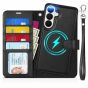 TUCCH SAMSUNG S26 Plus Detachable Wallet Case with Wristlet, SAMSUNG Galaxy S26 Plus Leather Cover with Removable Phone Case, Magsafe Compatible, Wireless Charging, Card Holder RFID Blocking Kickstand Magnetic Closure PU Leather Flip Phone Cover