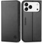 SHIELDON iPhone 17 Pro Max Wallet Case, Genuine Leather Case for iPhone 17 Pro Max with Magnetic Closure, Shockproof TPU, Raised Sides, RFID Blocking, Kickstand, Card Holder Fall Protective Fold Book Flip Folio Cover for iPhone 17 Pro Max 6.9" 2025