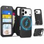 TUCCH iPhone 17 Pro Detachable Wallet Case with Adjustable 360° Rotation Ring Stand, Wireless Charging, RFID Blocking 3 Card Holders, Magnetic Slim PU Leather Protective Cover for iPhone 17 Pro