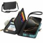 TUCCH iPhone Air Crossbody Bag Wallet Case, iPhone Air Leather Case Detachable 2IN1 Bag Phone Case,  RFID Blocking, Credit Card Slots, Stand, Wrist Strap, Lanyard, Zipper Purse, Magsafe Compatible, Wireless Charging, Magnets Shockproof Phone Cover