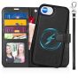 TUCCH iPhone 16e Magnetic Detachable Wallet Case with Front Cover 2-in-1, Shockproof Removable TPU Case, Card Holders, RFID Blocking, Stand, Magnetic Clasp, Folio Case, Drop Protection, Raised Edges, Protective Leather Case for iPhone 16e