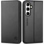 SHIELDON SAMSUNG Galaxy S25 FE Wallet Case, SAMSUNG S25FE Genuine Leather Case with RFID Blocking Credit Card Holder Fold Book Folio Flip Magnetic Closure Kickstand Protective Cover for SAMSUNG S25FE 5G (2025)