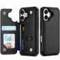 TUCCH iPhone 17 PU Leather Case with Undetachable Credit Card Wallet, iPhone 17 Card Holder Case with Crossbody Lanyard, Raised Edges RFID Blocking Anti-Slip Shockproof Protective Phone Case Wallet